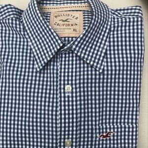 Men’s L/S XL Hollister blue Gingham Shirt